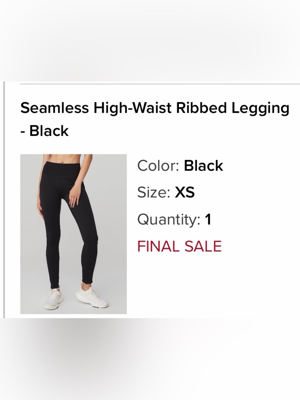 ALO Yoga Seamless High-Waist Ribbed Legging - Black